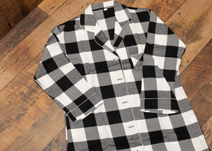 Plaid Night Shirt Button Down - Black (O/S)