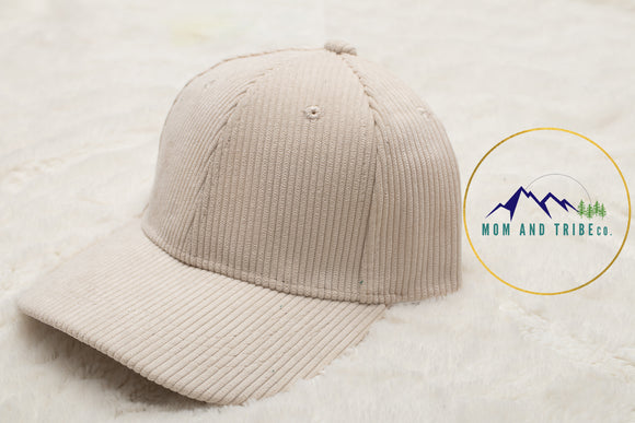 Adult Corduroy Hat - White/Cream